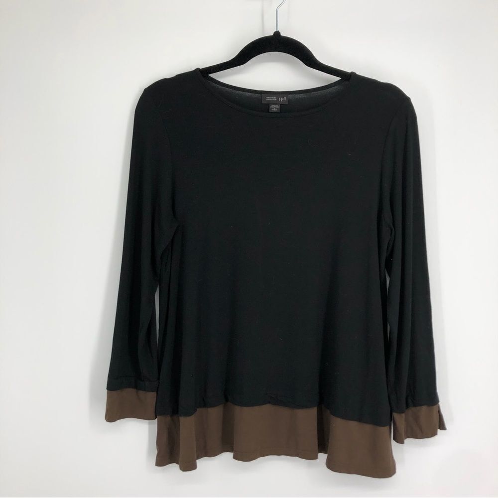 J. JILL Wearever Collection Lagenlook Top Black‎ Size Petite Small